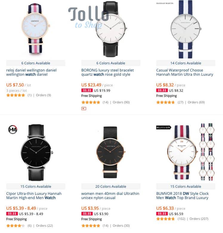 réplique montre daniel wellington