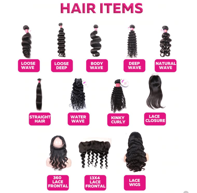 différents types de perruques de cheveux sur aliexpress