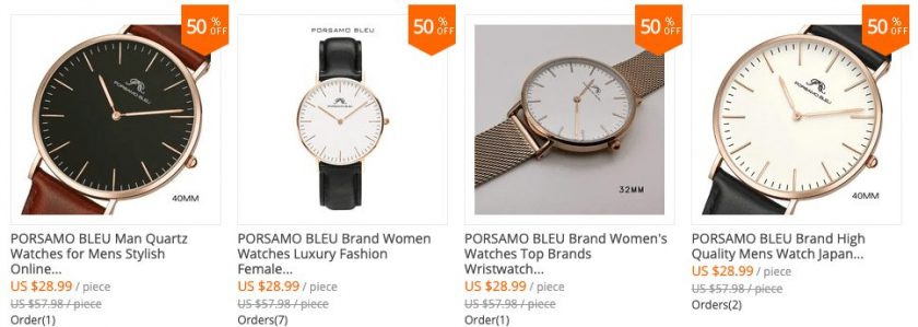 montre dw aliexpress