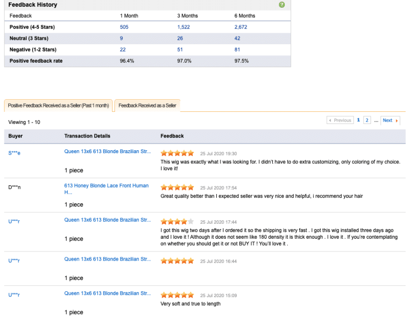 Avis et commentaires sur les cheveux aliexpress 2020