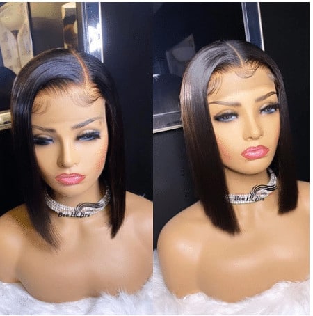 peruca de cabelo curto liso aliexpress