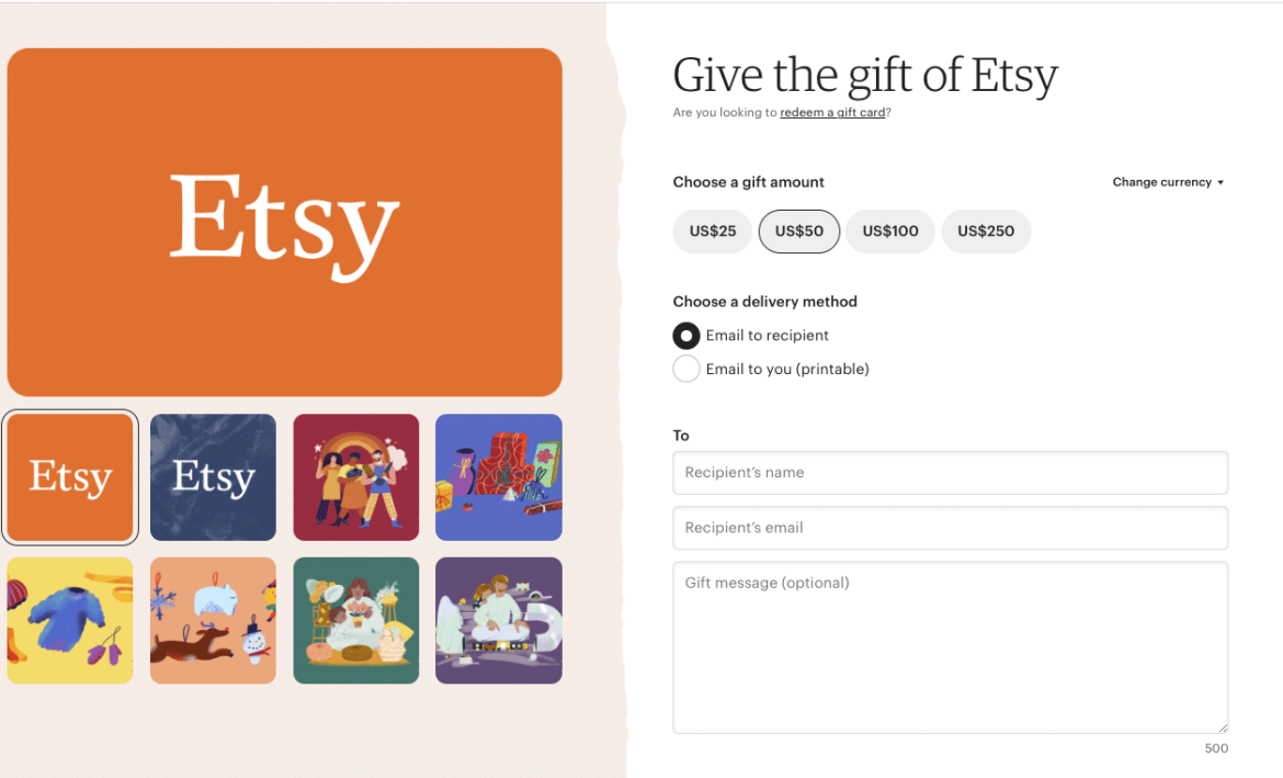 Comment acheter des cartes-cadeaux Etsy ?