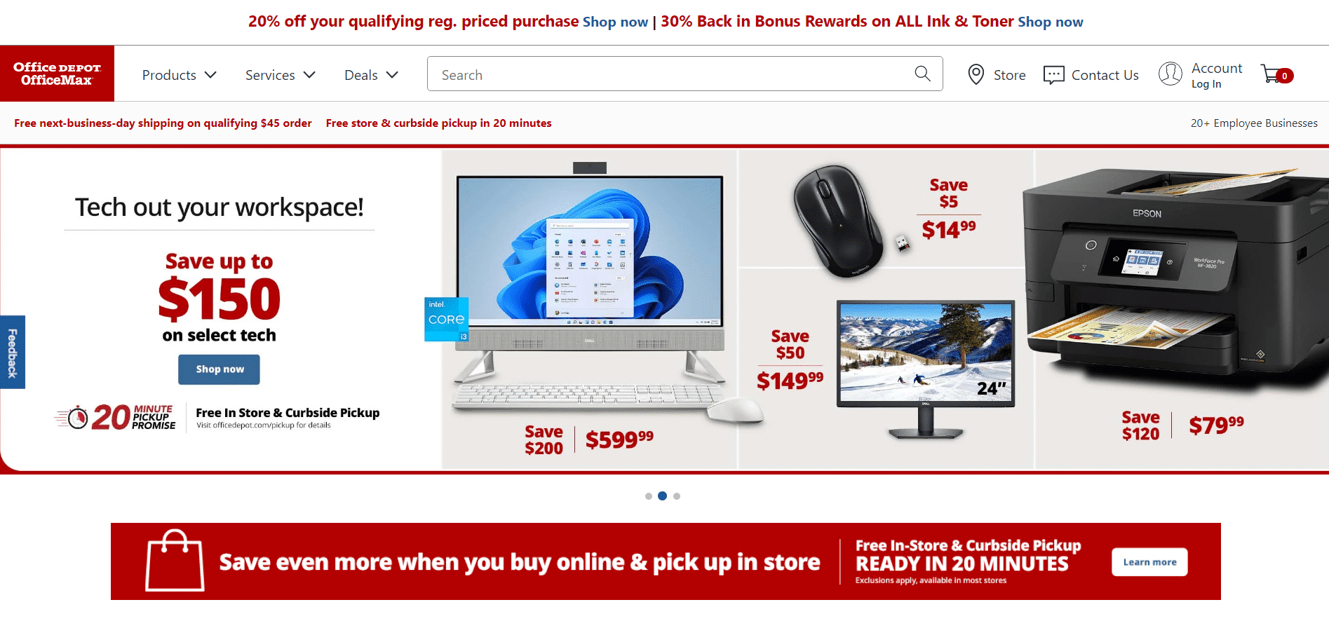 Winkels zoals Staples office depot
