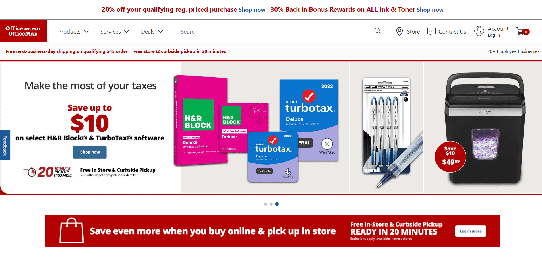 Winkels zoals Staples - office max