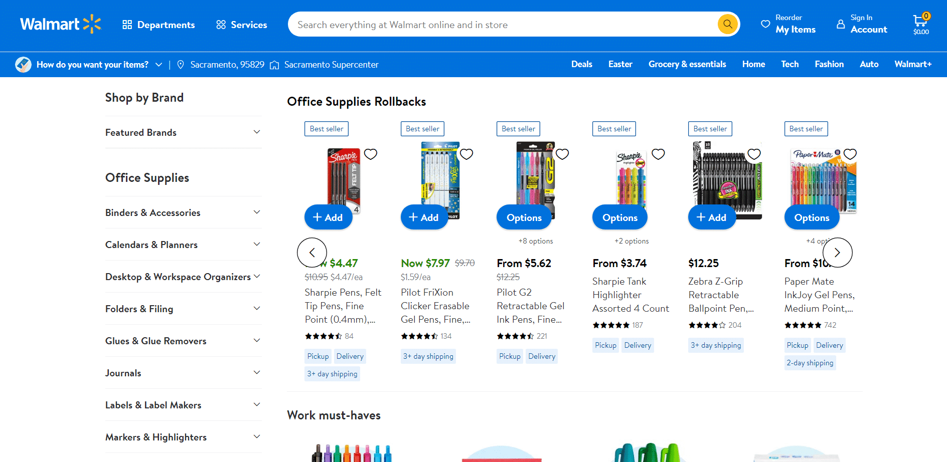 Winkels zoals Staples - walmart