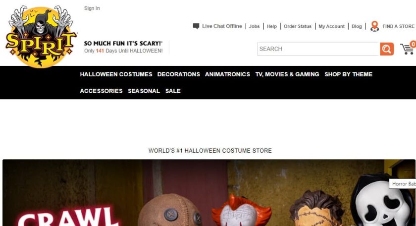 Sklepy takie jak Party City - Spirit Halloween